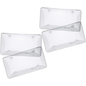Zone Tech Clear License Plate Cover Frame Bubble Shields - Fits Standard Plates Protects Front and Back License Plates - 1 of 4