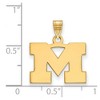 Black Bow Jewelry 14k Yellow Gold Michigan Wolverines NCAA Small Pendant - 2 of 3