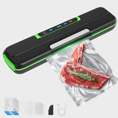 FUFU&GAGA Black&Green 60KPA+110W Vacuum Sealer: 8 - in - 1 Multifunctional with LED Touchscreen & Built - in Cutter