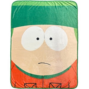South Park Blanket Kyle Broflovski 90s TV Series Fleece Throw 45" X 60" Green - 1 of 4