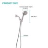 SEVOBAL Shower Faucets, 5-Mode Adjustable High Pressure Handheld Shower Head with Hose for Modern Bathroom Upgrade, Silver, 11.22"*8.66"*3.93" - 3 of 4