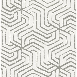 NuWallpaper Gray Farrow Peel and Stick Wallpaper: Removable Abstract PVC for Kitchen & Kids, 30.75 Sq Ft Coverage - 1 of 4
