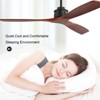 60 inch Solid Wood Ceiling Fan No Lights with Remote, Low Profile 3 Blade Ceiling Fan with 3 Downrod for Outdoor Indoor Living Room Farmhouse Patio - 4 of 4