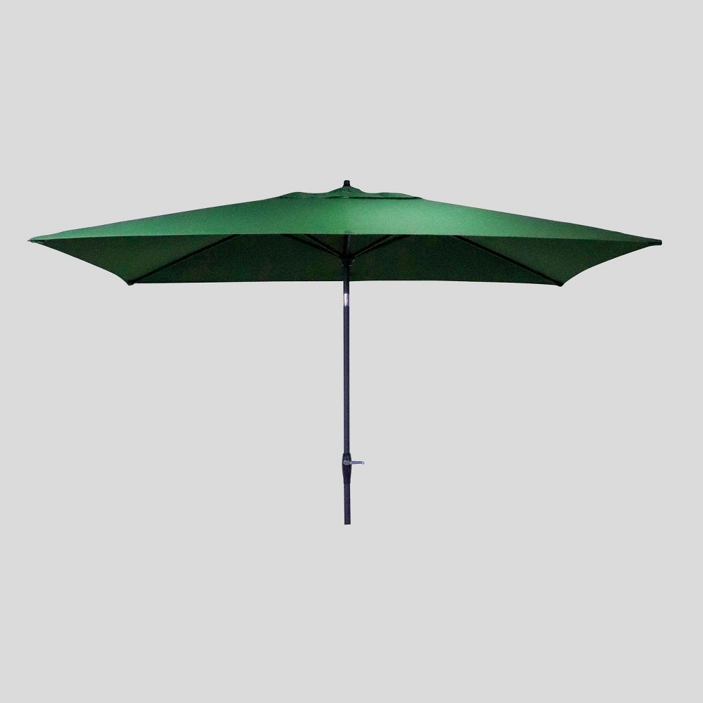 10' x 6' Rectangular Patio Umbrella Forest - Black Pole - Threshold