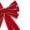 Northlight Velvet 10-Loop Christmas Bow Decoration - 12" x 25" - Red and Gold - image 3 of 3