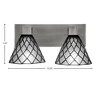 Toltec Lighting Apollo 2 - Light Vanity in  Graphite with 7" Diamond Ice Art Glass Shade - 2 of 2