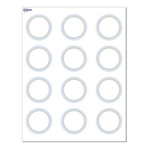 Avery® Cards, 2" Diameter, Blue Border w/ Gold Dots, 120ct - 1 of 4