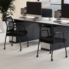 Tangkula 8 Pcs Office Guest Chairs on Wheels w/ Metal Frame & Armrests Mesh Back Office - 3 of 4