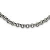Black Bow Jewelry Men's 7mm Stainless Steel Textured Rolo Chain Necklace, 24 Inch - 2 of 4