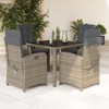 vidaXL 5 Piece Grey Poly Rattan Dining Set with Cushions Adjustable Reclining Chairs and Table for Outdoor Patio Garden Balcony Use Furniture - 2 of 4