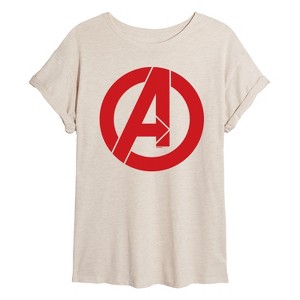 Women's - Marvel - Avengers A Logo Oversized Graphic T-Shirt - 1 of 4