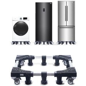 BLACK+DECKER Full-Size Pedestal Dolly Stand with Wheels, 4"H Adjustable Base 24-31", Anti-Vibration Pads, 700 lb Capacity, BWS24, Black - 1 of 4