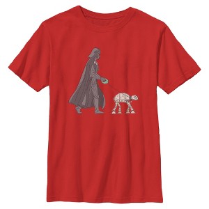 Boys Star Wars Darth Vader AT-AT Walking the Dog T Shirt - 1 of 4