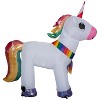 Gemmy Christmas Inflatable Unicorn with a Rainbow Scarf and Iridescent Accents, 3.5 ft Tall, Multi - 4 of 4