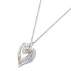 GILDED 1/2 CTTW Natural Diamond Open Heart Pendant in Sterling Silver Two-Tone, 18" Chain - 3 of 4