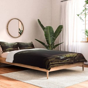 Deny Designs Kevin Russ Foggy Forest Creek Comforter and Pillow Sham Green - 1 of 4