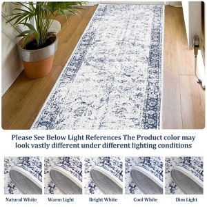 COZONY Vintage Floral Carpet Mat Rug, Washable Non-Slip Low Pile Runner for Hallway Kitchen Entryway Bedroom - 1 of 4