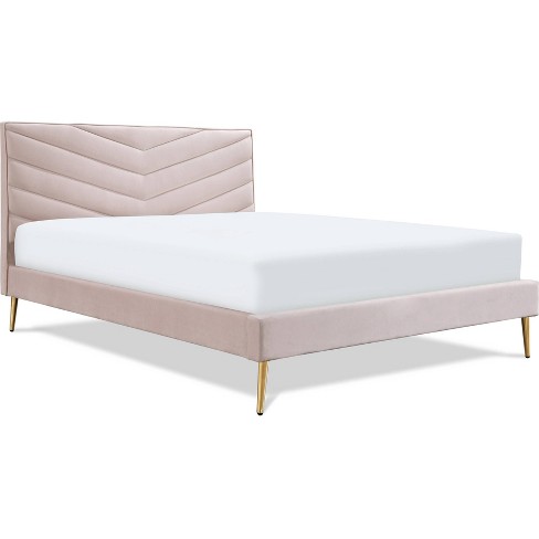 Blush pink store upholstered bed