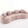 Modular Sleeper Sectional Sofa,Luxurious 4-Seater with Wood Grain Chenille Fabric for Living Room - The Pop Home - 4 of 4