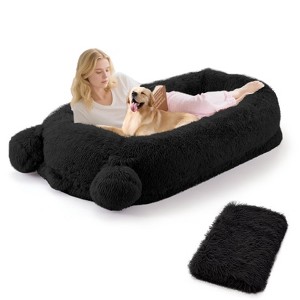 Human Dog Bed for Adult, Large Dog Bed with Blanket, Handle & 2 Storage Pocket, Removable Cover, - 1 of 4