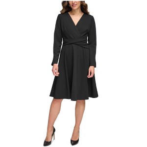 Tommy Hilfiger Womens Faux Wrap Fit & Flare Dress - 1 of 1