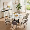 QingMoon Dining Chairs Set of 6, Upholstered Dining Chairs Modern Kitchen, with PU Leather Dining Chair & Black Metal Legs, for Restaurant, Living - 2 of 4