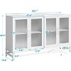 Jojoka Sideboard Buffet Storage Cabinet, Wood Accent Kitchen Coffee Bar Cabinet with 4 Doors - 3 of 4
