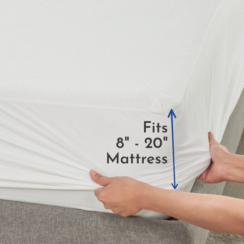 Waterproof Mattress Protector - Noiseless, Machine Washable, Easy-on Fitted Style by California Design Den, 4 of 10