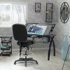 Winslow Drafting Chair with Adjustable Height, Arm and Tilt Adjustment, Foot Ring and Extra Padding Black - studio designs - 2 of 4