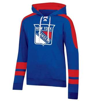 NHL New York Rangers Men's Long Sleeve Hooded Sweatshirt with Lace