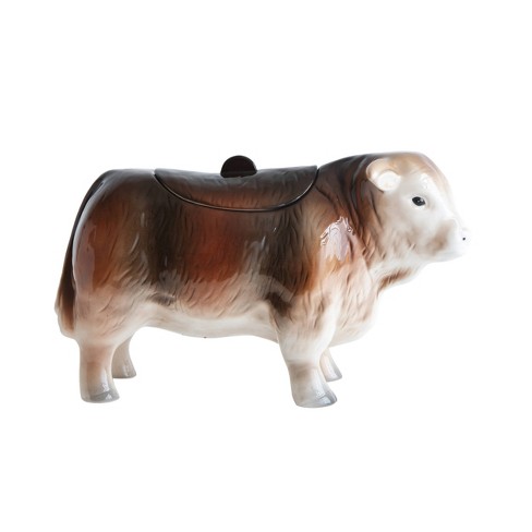 Vintage FITZ and outlet FLOYD Multicolored Large Ceramic Country Barnyard Cow Cookie Ja