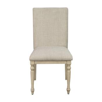 Set of 2 Fiona Upholstered Dining Chairs with Turned Wood Legs Light Gray - Martha Stewart