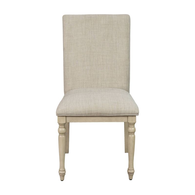 Set of 2 Fiona Upholstered Dining Chairs with Turned Wood Legs Light Gray - Martha Stewart, 1 of 12