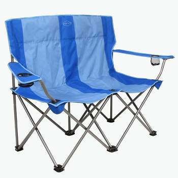Kamp-Rite Portable 2 Person Folding Outdoor Camping Chair Loveseat with 2 Cupholders for Camping, Tailgating, and Sports, 500 LB Capacity