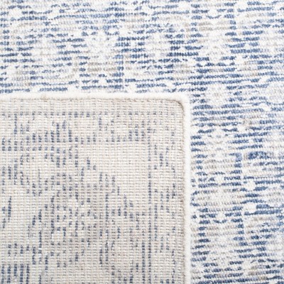 Blue and Ivory Hand-Tufted Wool Runner Rug, 2'3" x 9'