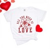 Simply Sage Market Women's All You need Is Love Flower Short Sleeve Garment Dyed Tee - 3 of 4