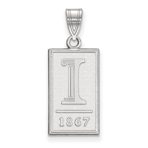 Black Bow Jewelry 14k White Gold Illinois Fighting Illini NCAA Large Pendant - 1 of 3