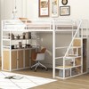 Whisen Modern Design Full Size Metal Loft Bed with Storage Staircase and Wardrobe - 2 of 4