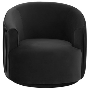 Forest Green Velvet Swivel Accent Chair with Pine Frame