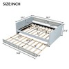 NicBex Twin/Full Size Upholstery Daybed with Trundle for Bedroom,Living Room,Apartment,Blue - 3 of 4