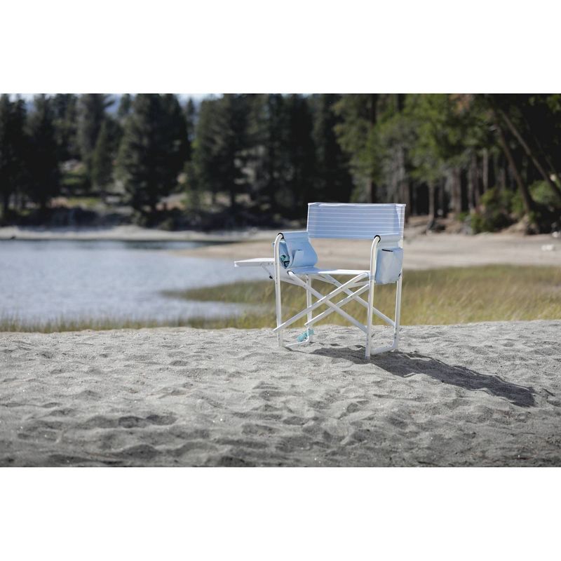 Picnic Time Outdoor Directors Chair - Mod Denim Stripes, 3 of 20