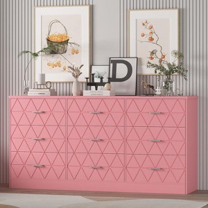 9 Drawer Dresser, 63" Dresser for Bedroom with Power Outlet, Modern Drawer for Hallway, Living Room - 1 of 4