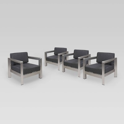 Aviara 4pk Aluminum Club Chairs: Weather-Resistant Patio Seating - Christopher Knight Home