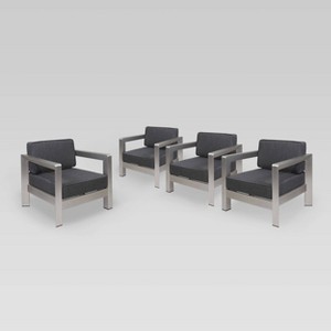 Aviara 4pk Aluminum Club Chairs: Weather-Resistant Patio Seating - Christopher Knight Home - 1 of 4
