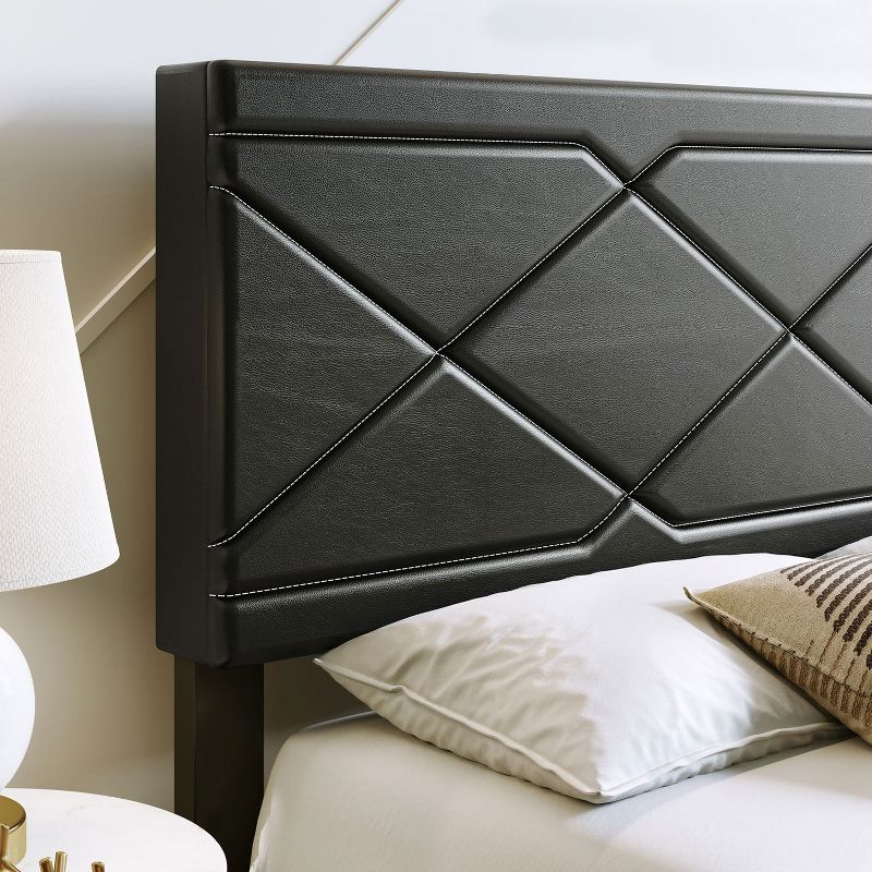 Boyd Sleep Antwerp Faux Leather Platform Bed Frame and Headboard, 4 of 7