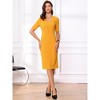 Allegra K Women's V Neck Short Sleeve Work Office Bodycon Midi Sheath Dress - 4 of 4