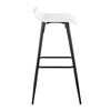 30" Contemporary Bar Stool with Faux Leather Upholstered Seat and Metal Base for Kitchen, Dining, and Home Bar, Set of 2 - 3 of 4
