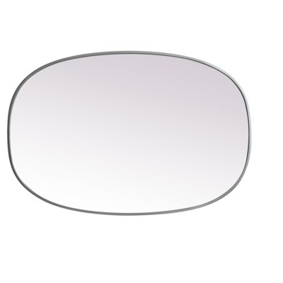 Silver Oval Full Length Metal Frame Bathroom Mirror