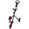 Caddymatic Golf Pro Lite 3 Wheel Golf Cart Black/Red - 2 of 4