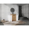 Vynxaria 48 in. Single Freestanding Glossy White Imitation Oak Plywood Bath Vanity with Black Ceramic Top KD-PACKING Ready to Assemble - 2 of 4